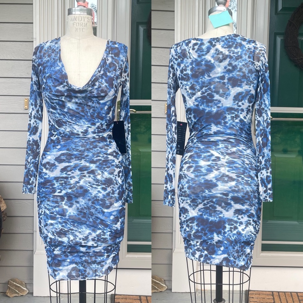 Bebe leopard mesh dress 💙